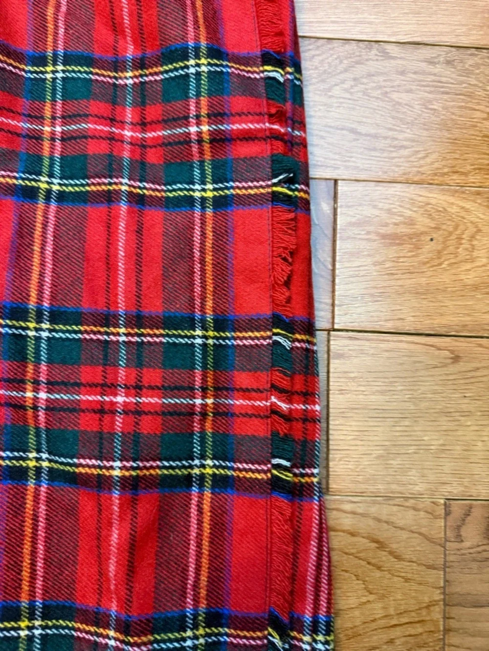 Vintage Blarney Woollen Mills Tartan Wrap Wool Blend Midi Skirt Kilt